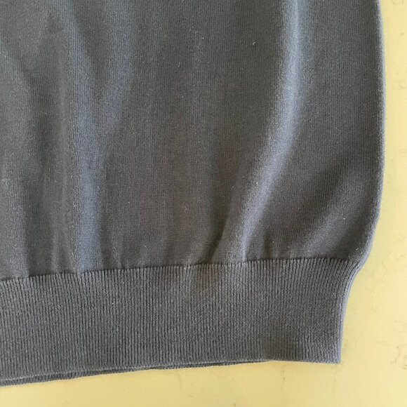Chaps Sporty Preppy V Neck Knit 100% Cotton Sweater Vest Newport Blue Sz S NWT - Picture 4 of 15